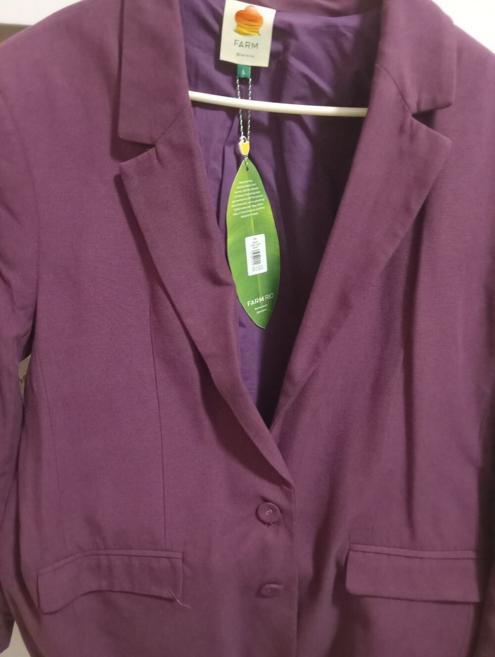 Farm Rio Plum Blazer Size L - Picture 4 of 4